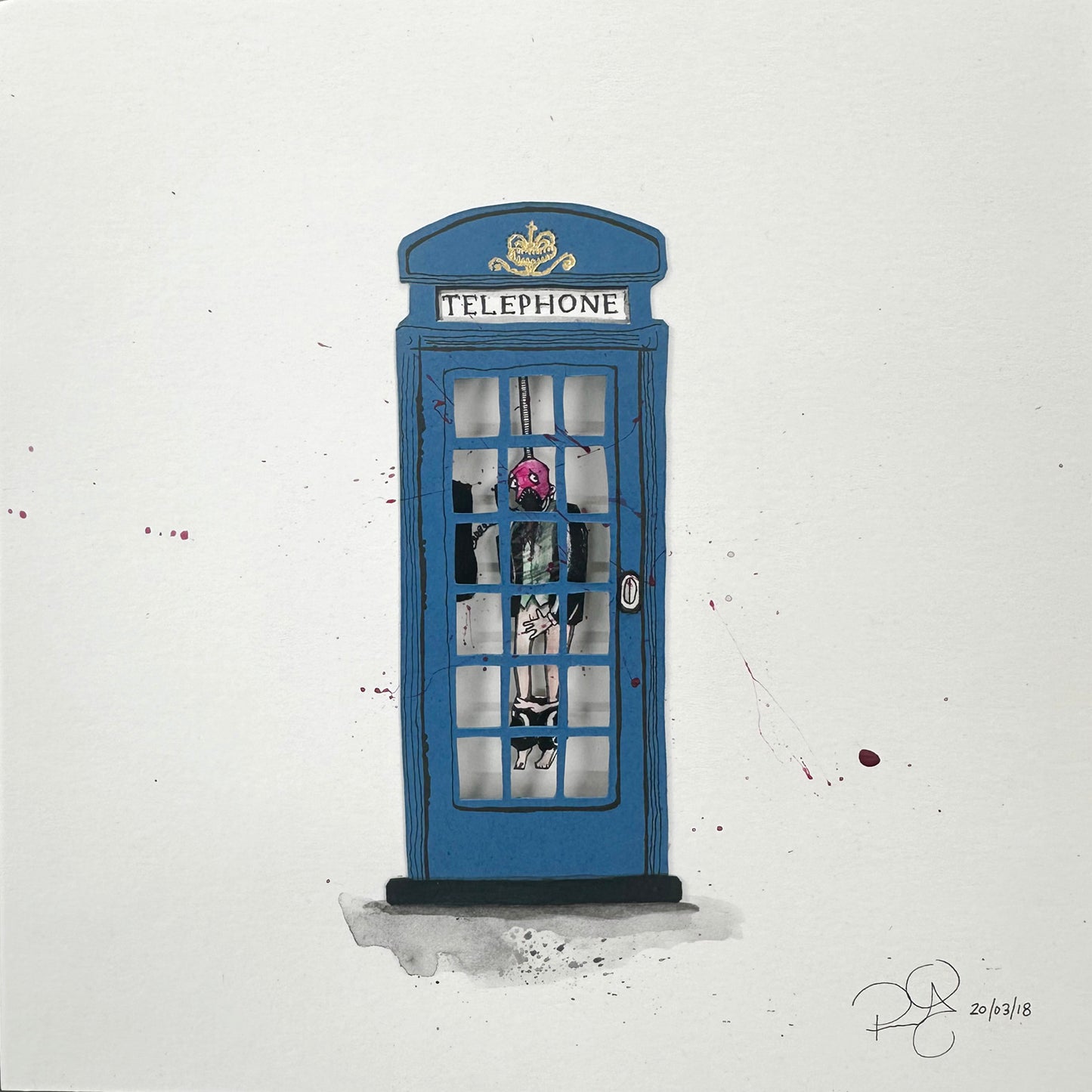 Lost Phone Box 4 - 3D Mixed Media