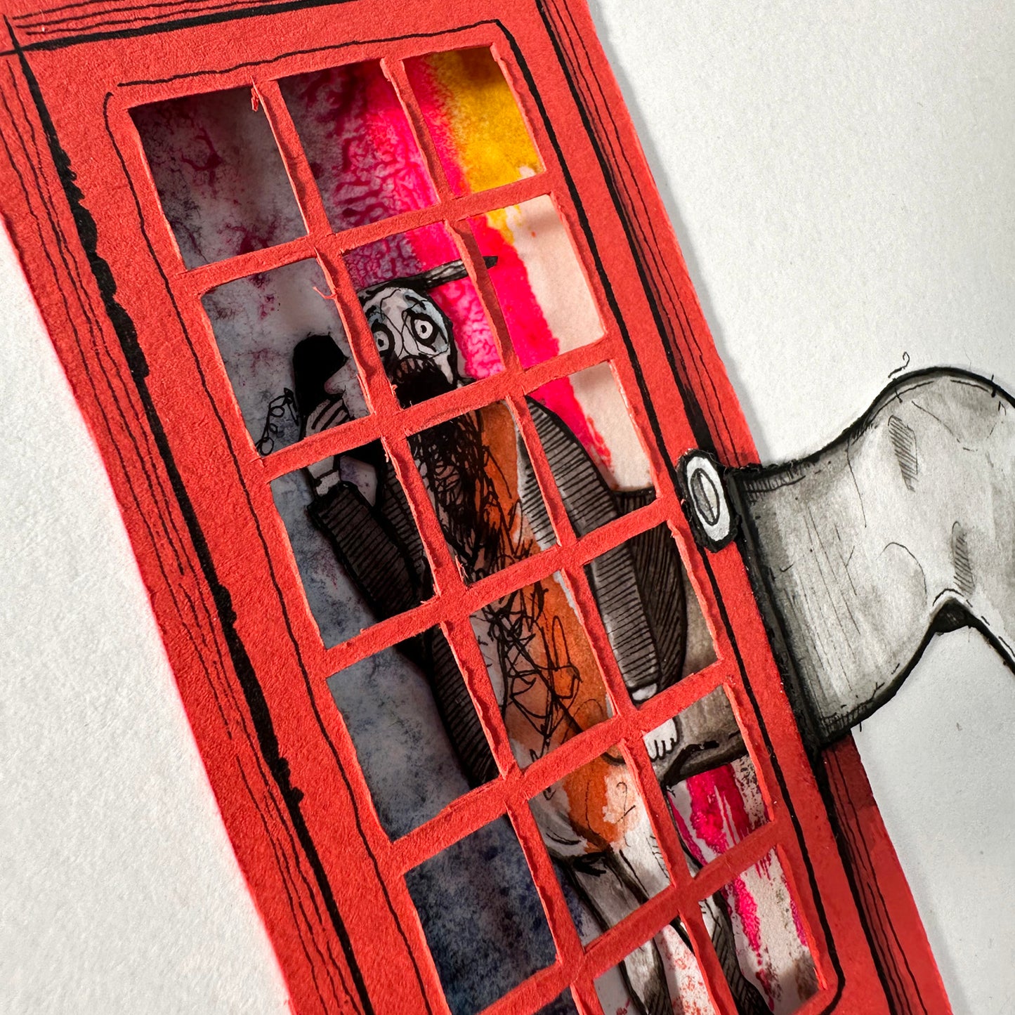 Lost Phone Box 3 - 3D Mixed Media
