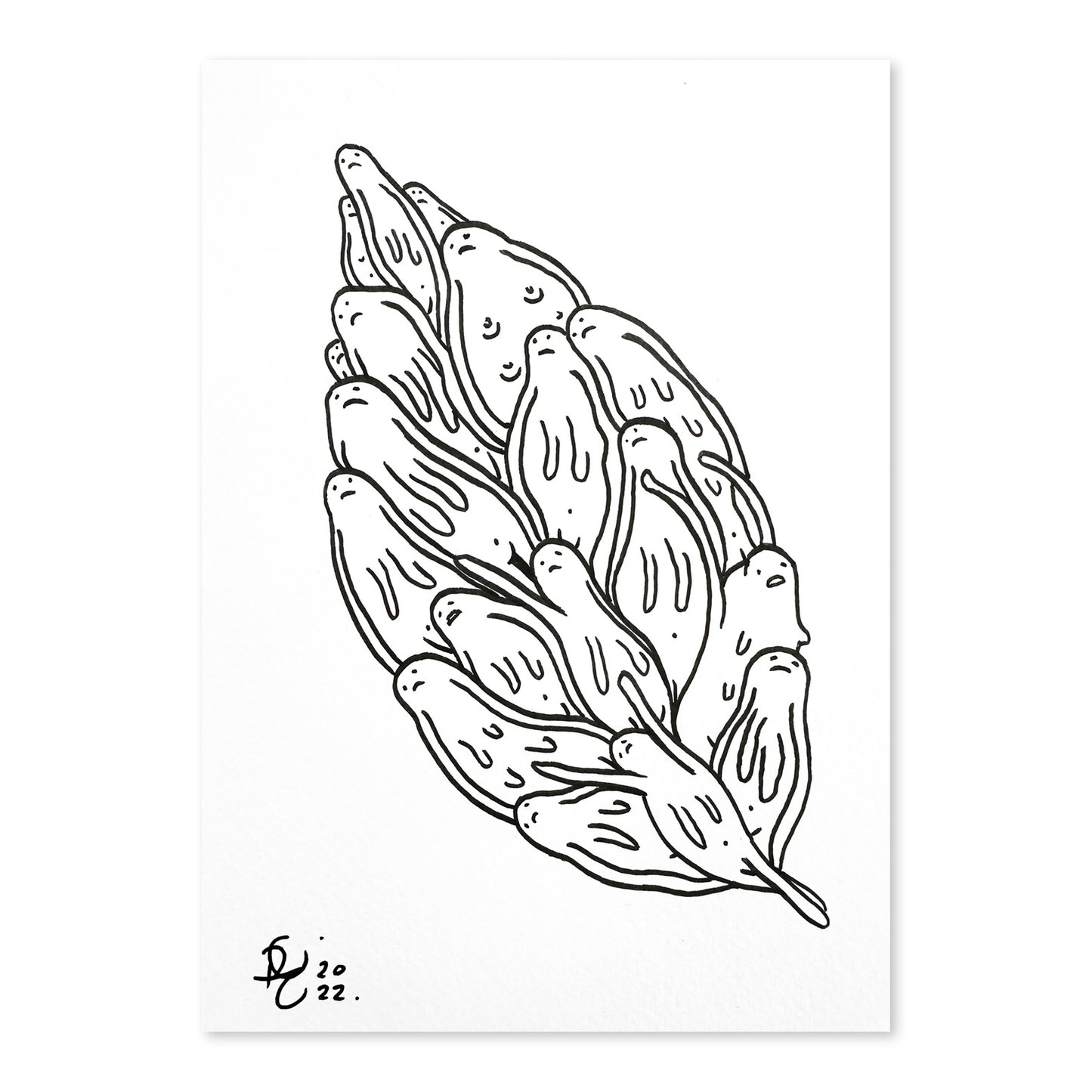 One Leaf - Drawing on Paper - Richard Berner Art