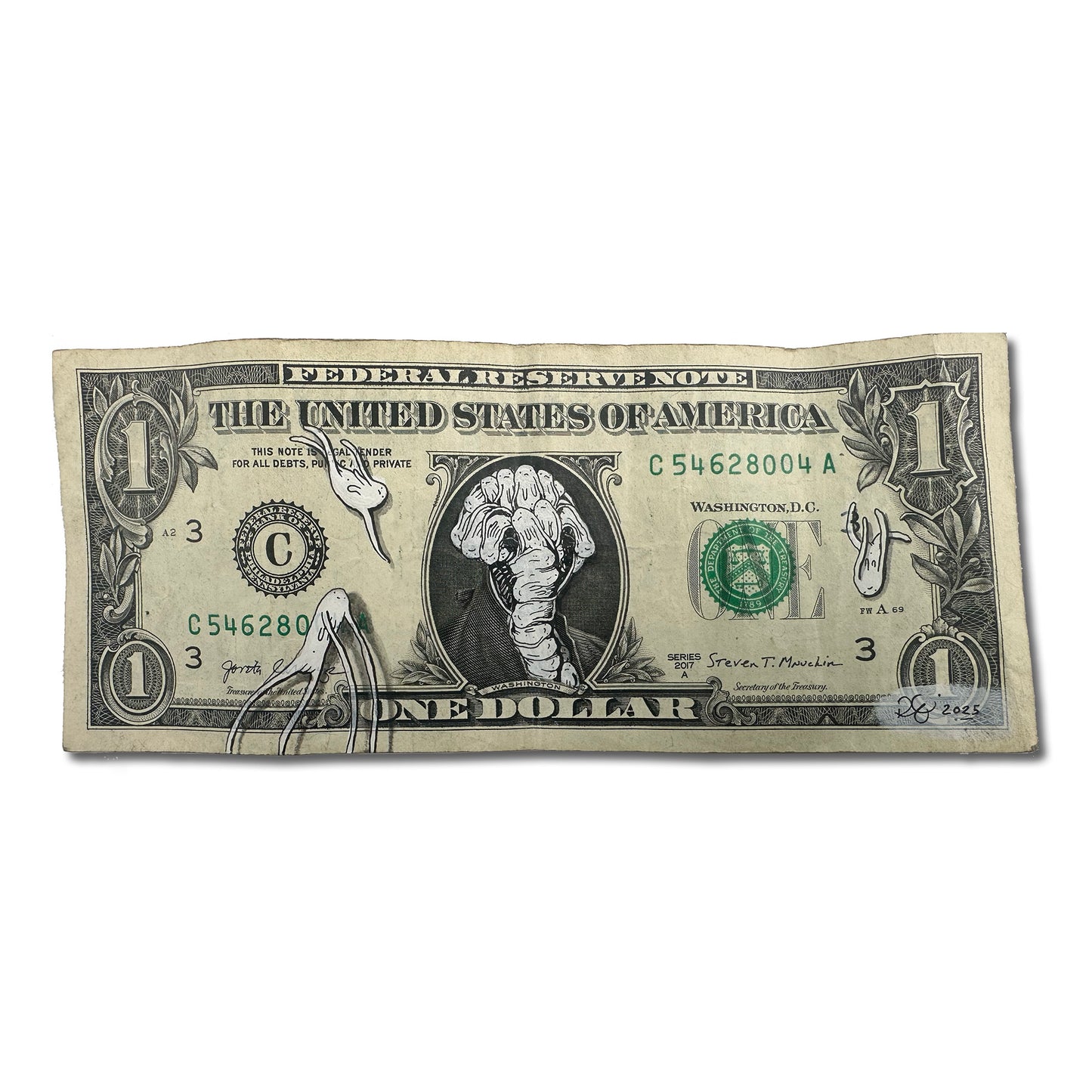 Champ Note - Painting on One Dollar Note