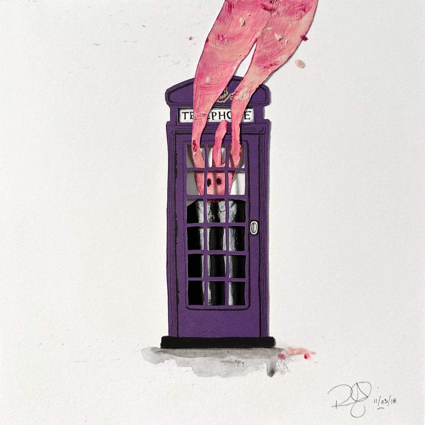 Lost Phone Box 2 - 3D Mixed Media - Richard Berner Art