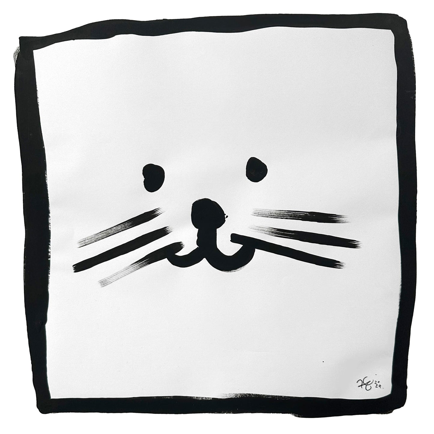 Le Chat - Painting on Paper - Richard Berner Art