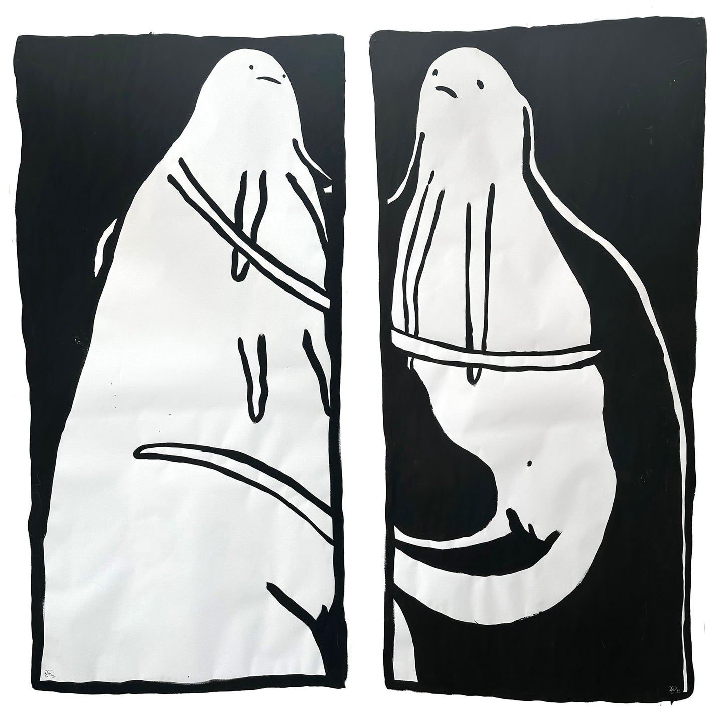 Embrace - Diptych - XL Paintings on Paper