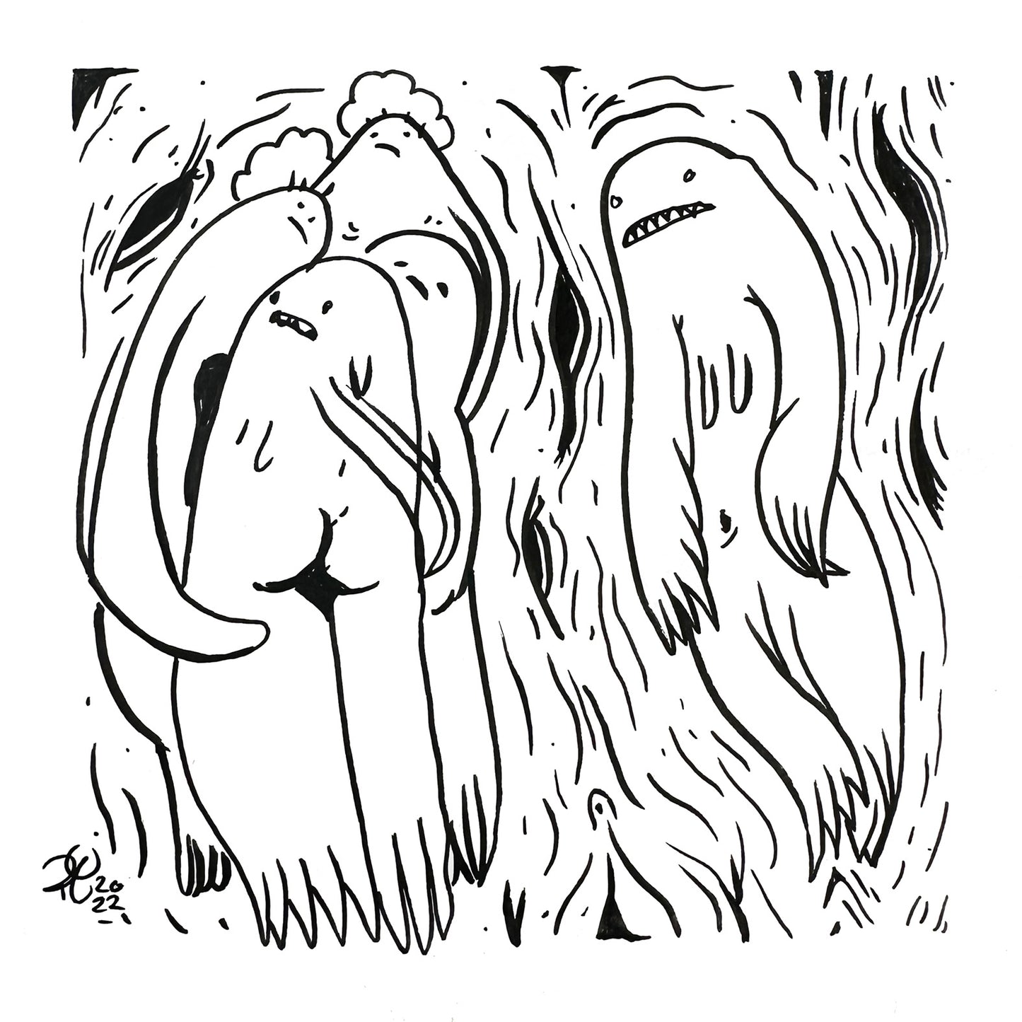 Champ Orgy - Drawing on Paper - Richard Berner Art