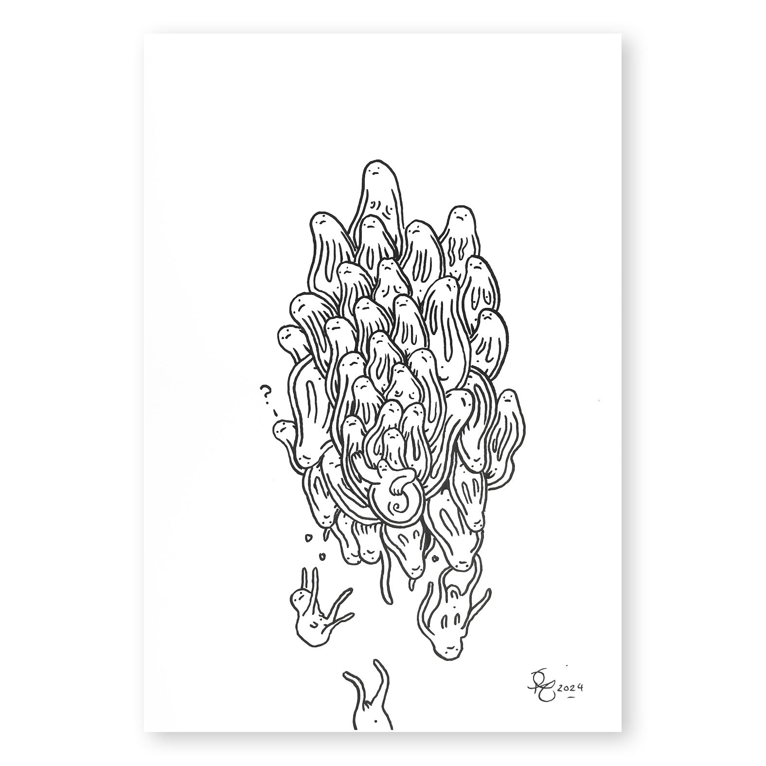 Champ Cluster - Drawing on Paper - Richard Berner Art