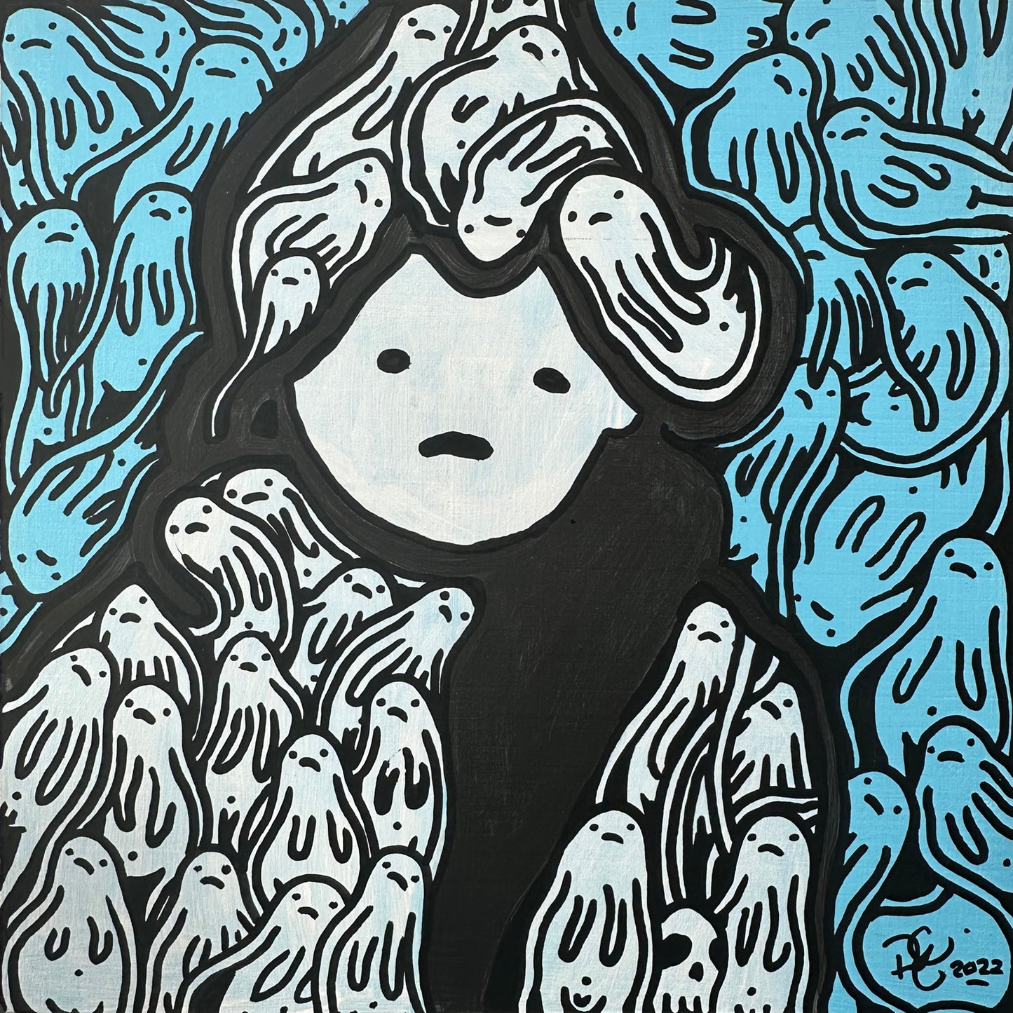 Jesse's Nightmare 6 - Painting on Wood - Richard Berner Art