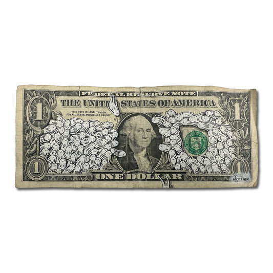 Champ Dollar (i) - Painting on One Dollar Note - Richard Berner Art