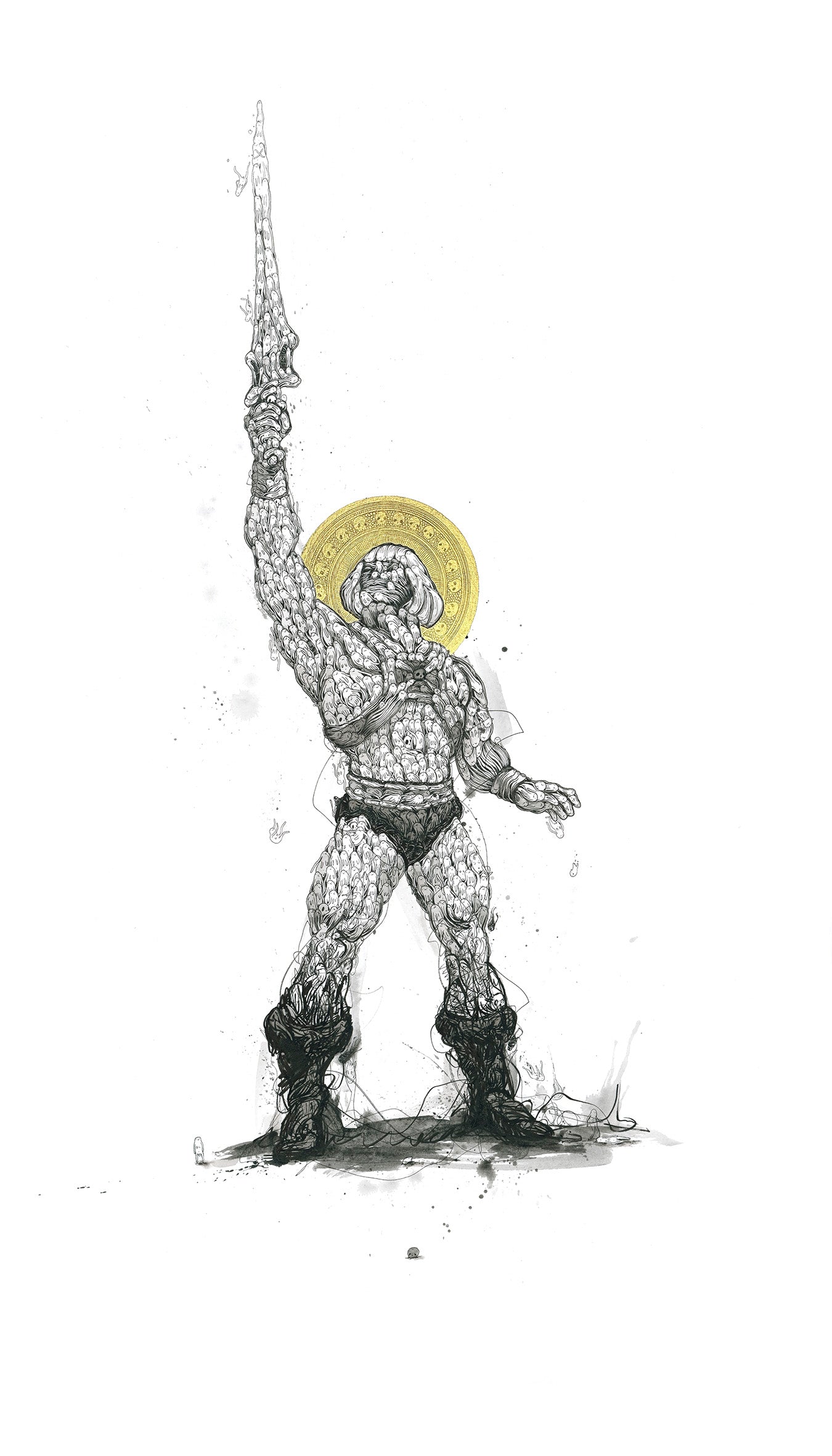 Warrior Struggling  - Original Piece