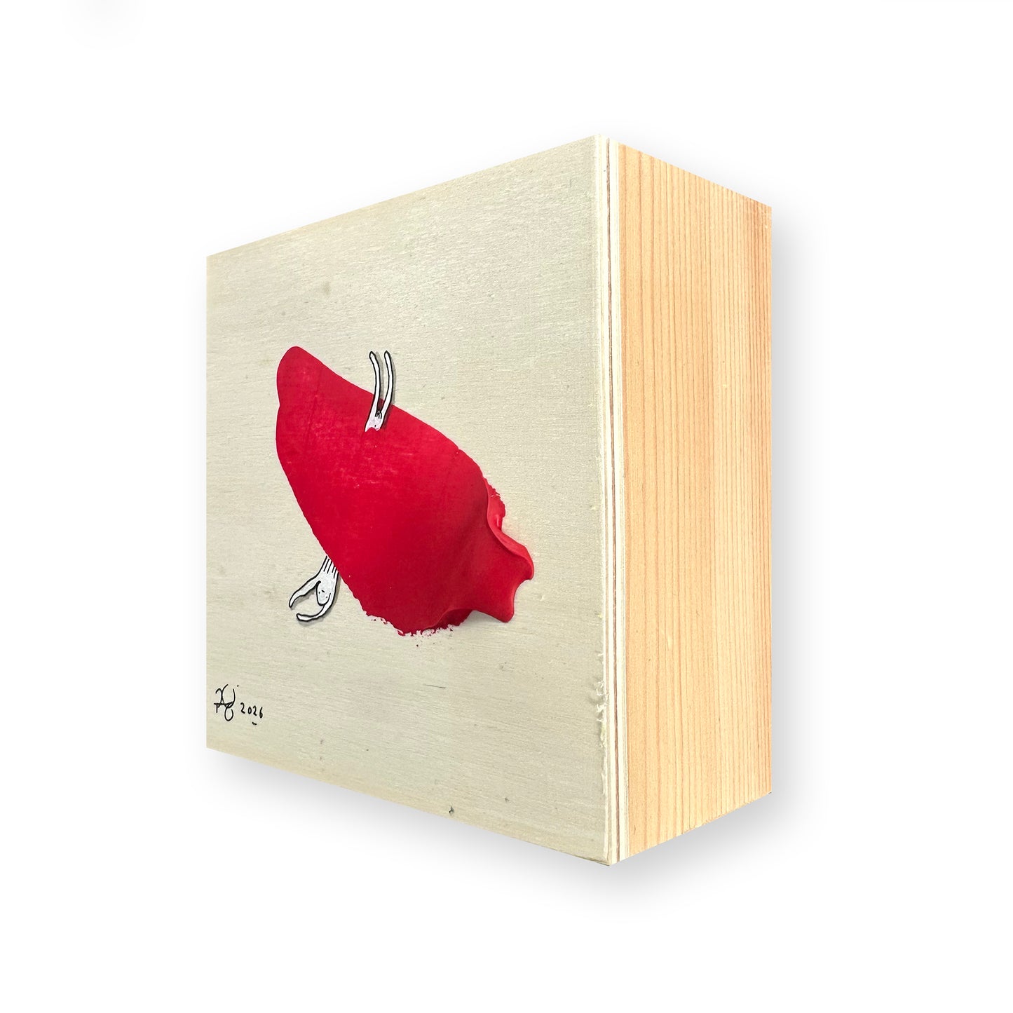 Little Red One (ii) - Painting on Wood