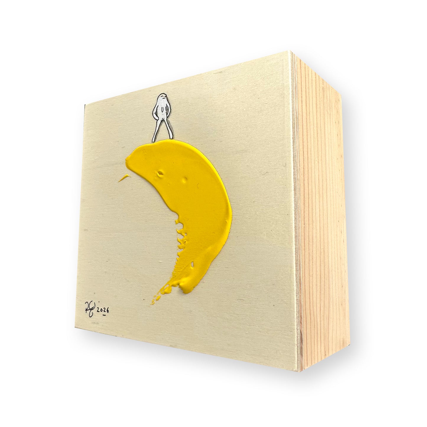 Little Yellow One (i) - Painting on Wood