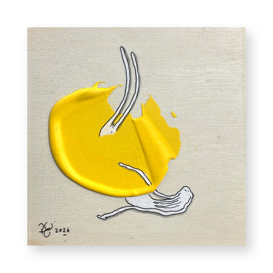 Little Yellow One (ii) - Painting on Wood - Richard Berner Art