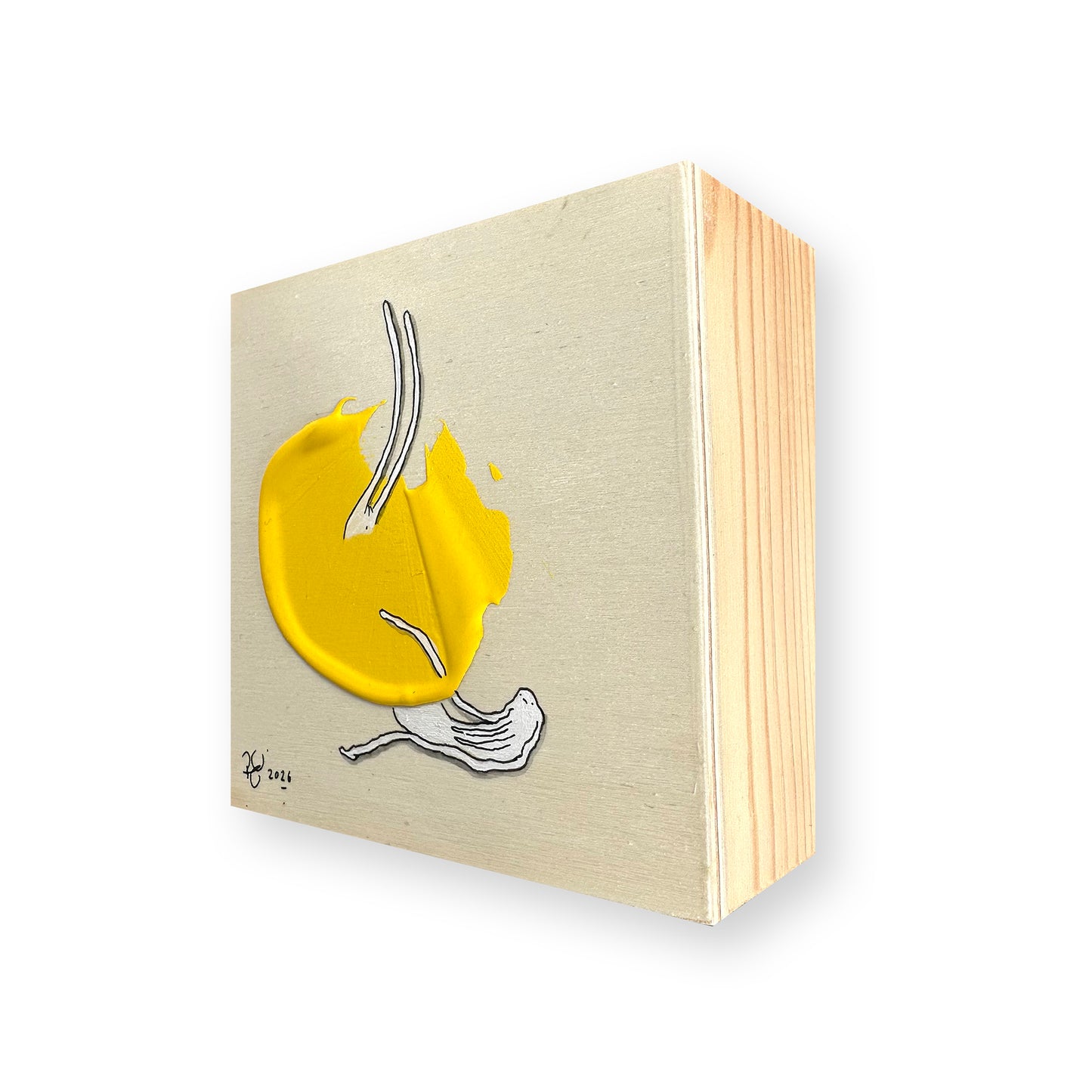 Little Yellow One (ii) - Painting on Wood