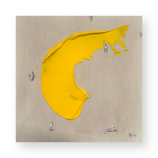Yellow (ii) - Painting on Wood - Richard Berner Art
